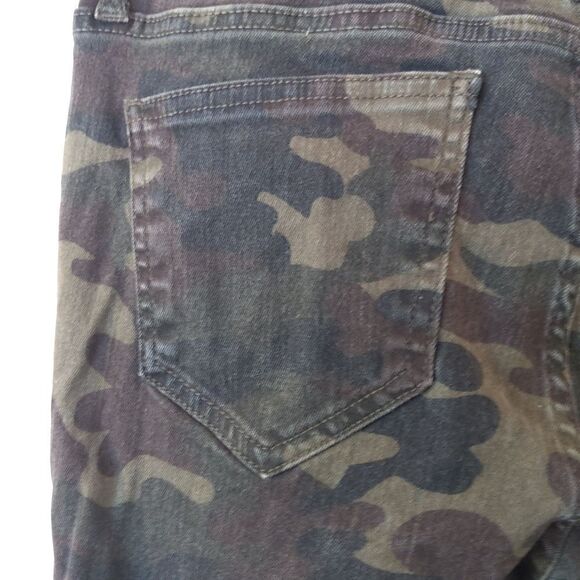 Cello green camo 5 pocket distressed skinny jeans - Picture 13 of 16